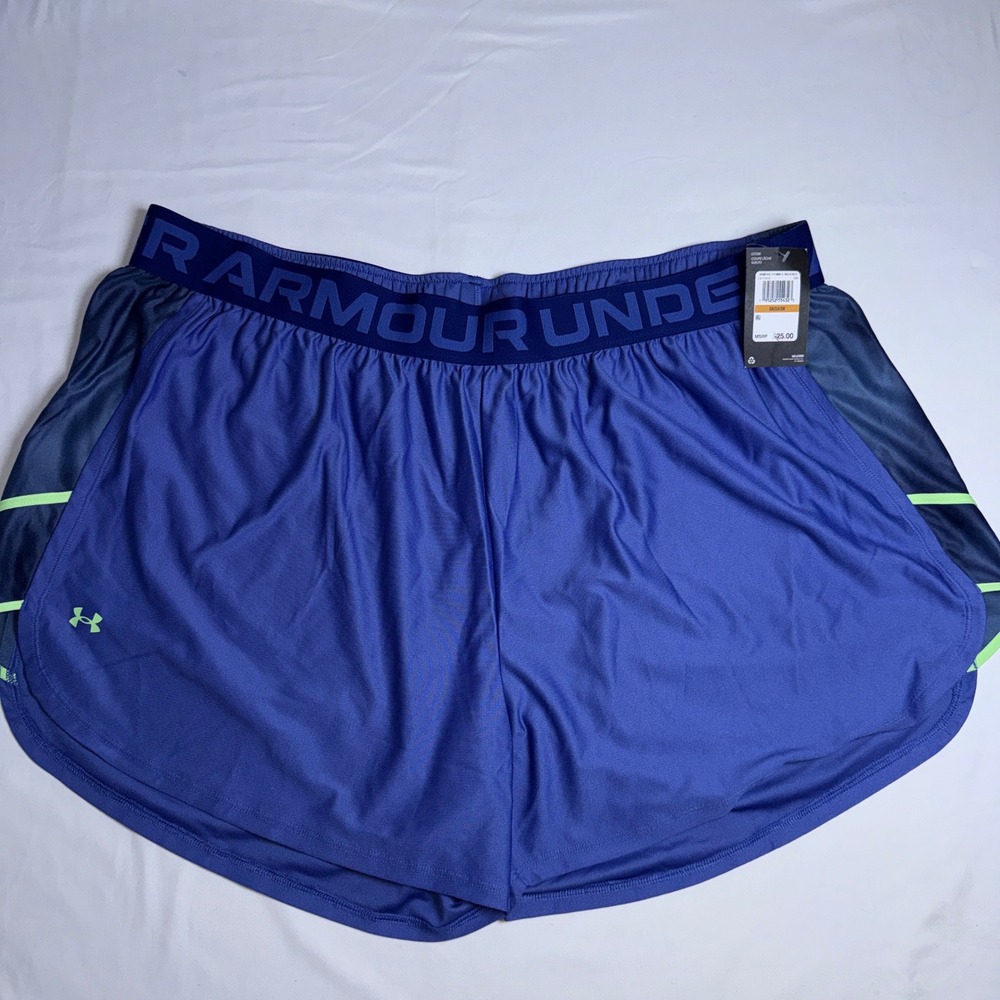 Under Armour Womens Play Up Shorts Purple Blue 3X 1371452 Loose Fit NWT
